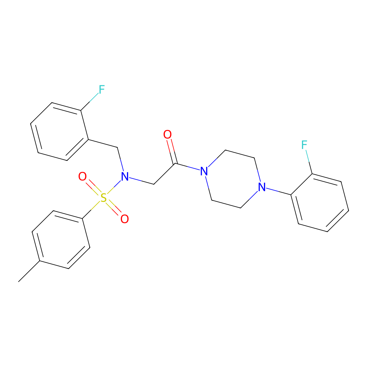 N-(2-fluorobenzyl)-N-{2-[4-(2-fluorophenyl)piperazin-1-yl]-2-oxoethyl}-4-methylbenzenesulfonamide molecular structure, CAS 690677-49-7