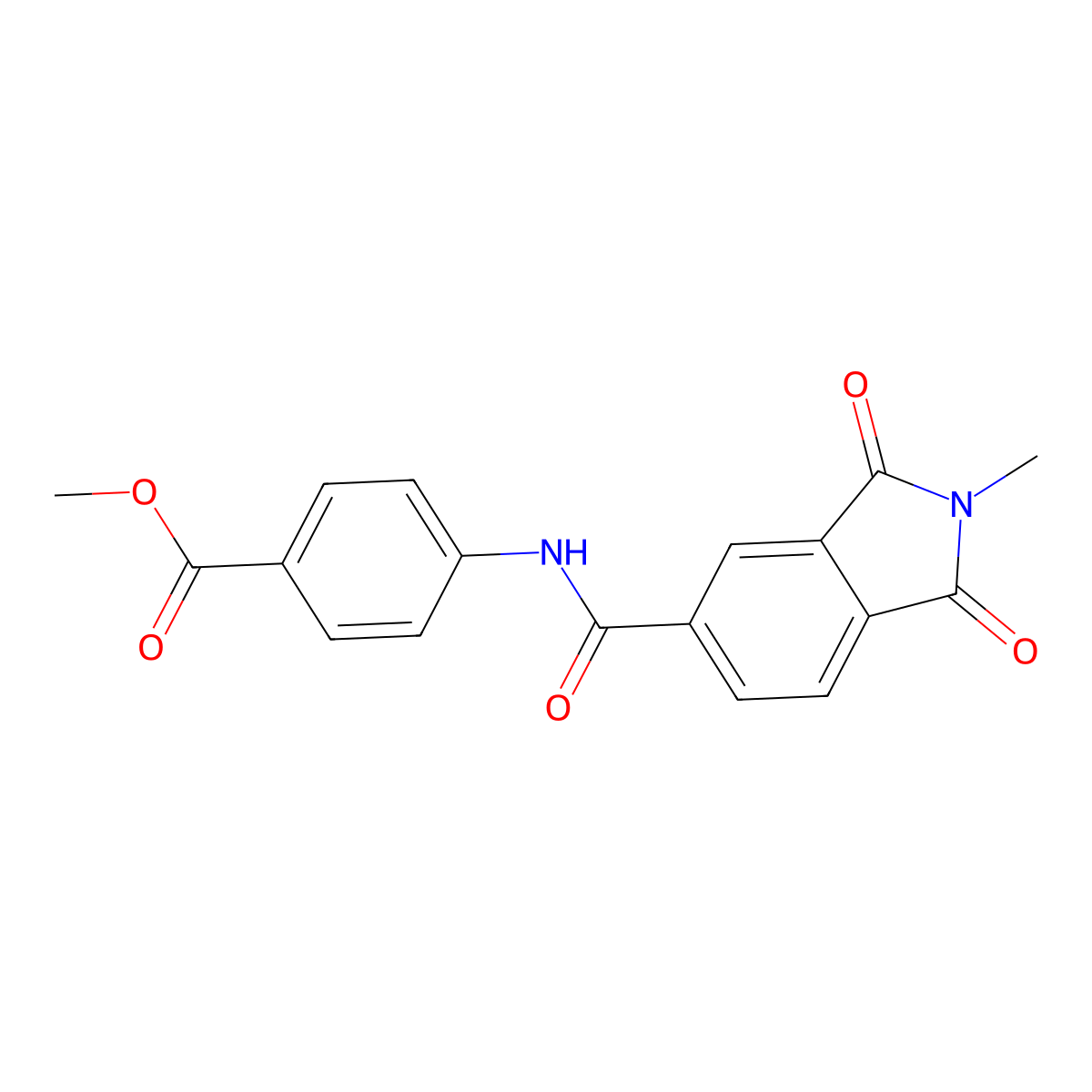 methyl 4-{[(2-methyl-1,3-dioxo-2,3-dihydro-1H-isoindol-5-yl)carbonyl]amino}benzoate molecular structure, CAS 690677-98-6