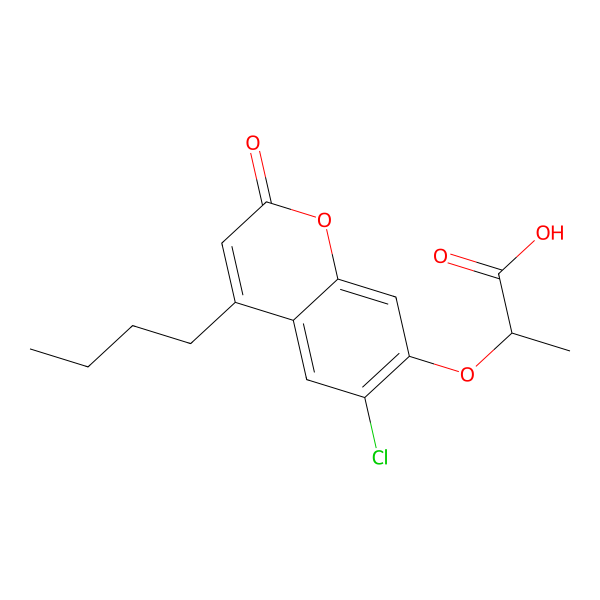 2-[(4-butyl-6-chloro-2-oxo-2H-chromen-7-yl)oxy]propanoic acid molecular structure, CAS 690678-46-7