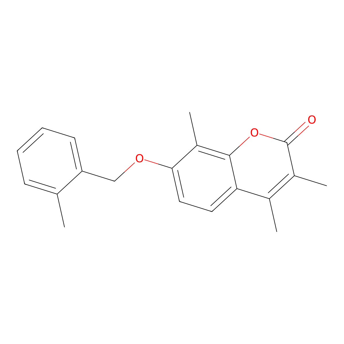 3,4,8-Trimethyl-7-[(2-methylphenyl)methoxy]chromen-2-one molecular structure, CAS 690678-47-8
