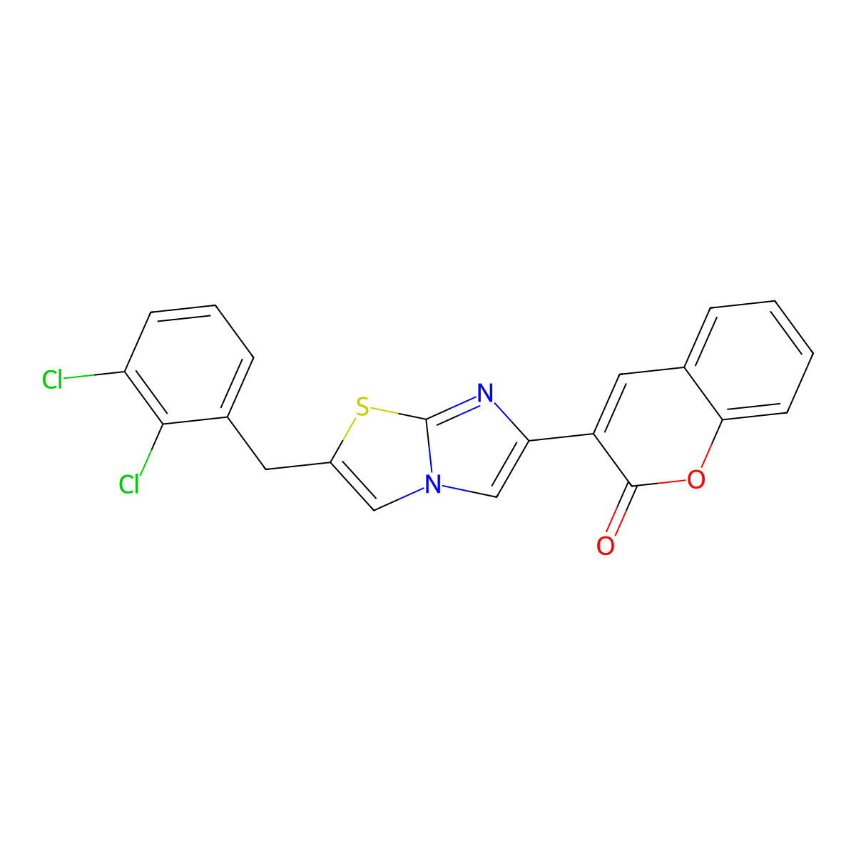 3-[2-[(2,3-Dichlorophenyl)methyl]imidazo[2,1-b][1,3]thiazol-6-yl]chromen-2-one molecular structure, CAS 690678-98-9