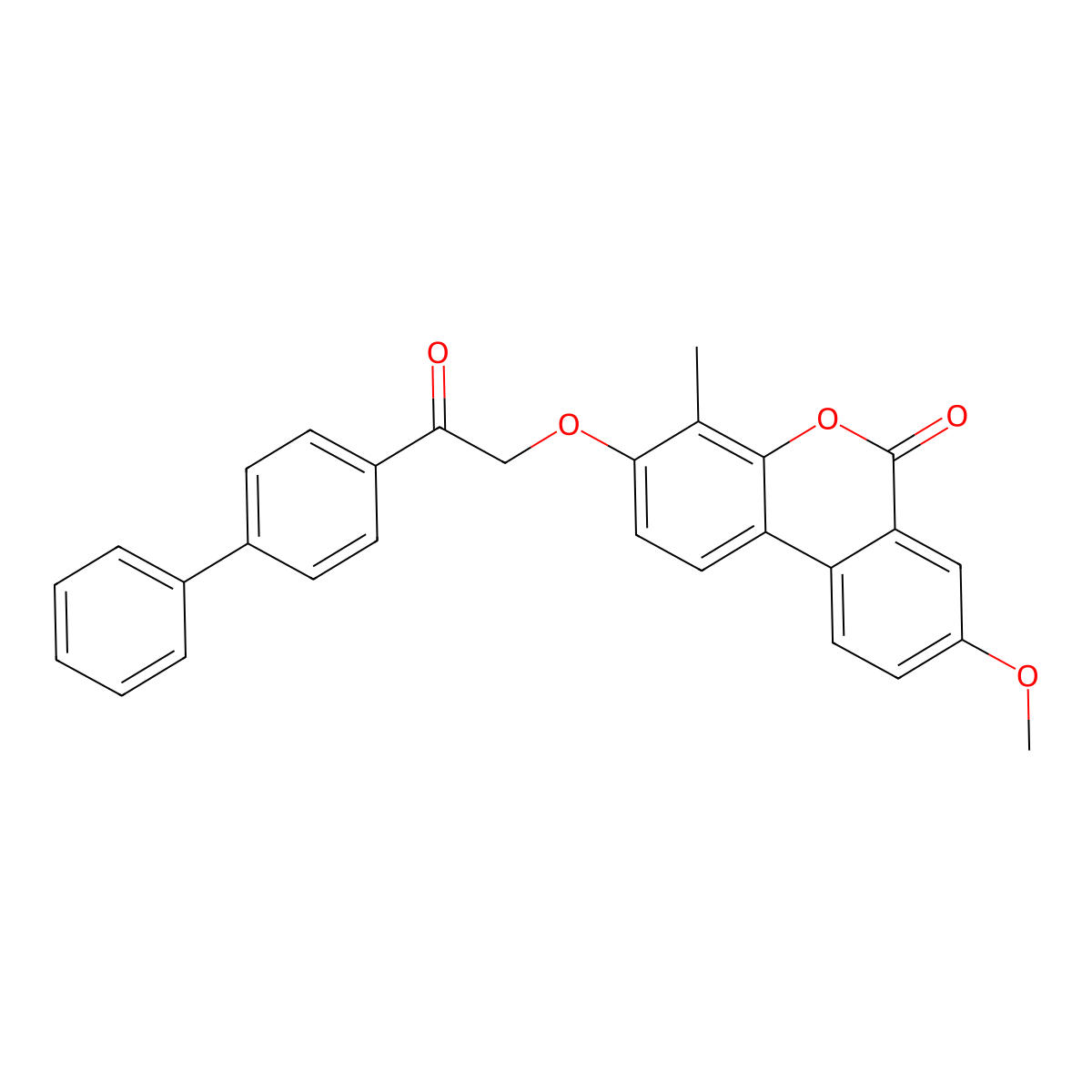 3-[2-(biphenyl-4-yl)-2-oxoethoxy]-8-methoxy-4-methyl-6H-benzo[c]chromen-6-one molecular structure, CAS 690679-72-2