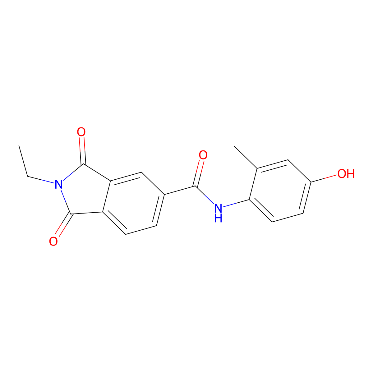 2-ethyl-N-(4-hydroxy-2-methylphenyl)-1,3-dioxoisoindole-5-carboxamide molecular structure, CAS 690679-78-8