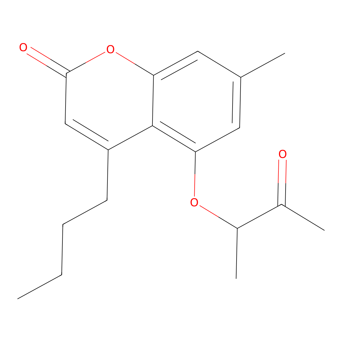 4-butyl-7-methyl-5-(1-methyl-2-oxopropoxy)-2H-chromen-2-one molecular structure, CAS 690679-92-6