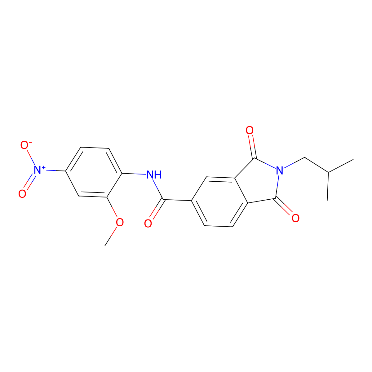N-(2-methoxy-4-nitrophenyl)-2-(2-methylpropyl)-1,3-dioxoisoindole-5-carboxamide molecular structure, CAS 690679-95-9