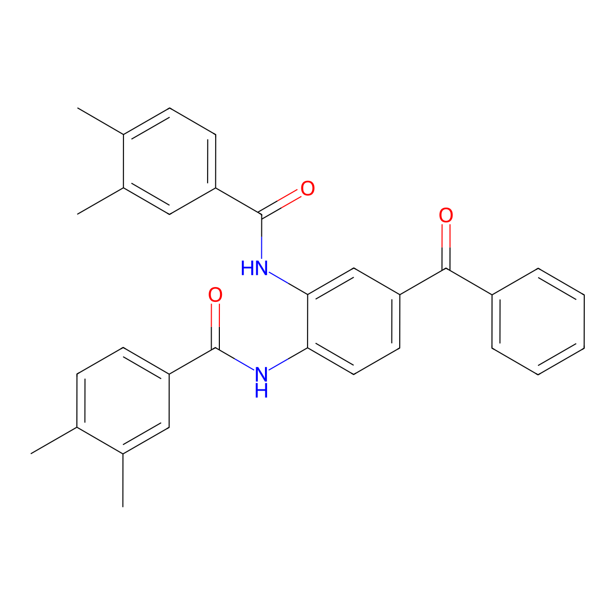 N-[4-benzoyl-2-[(3,4-dimethylbenzoyl)amino]phenyl]-3,4-dimethylbenzamide molecular structure, CAS 690679-98-2