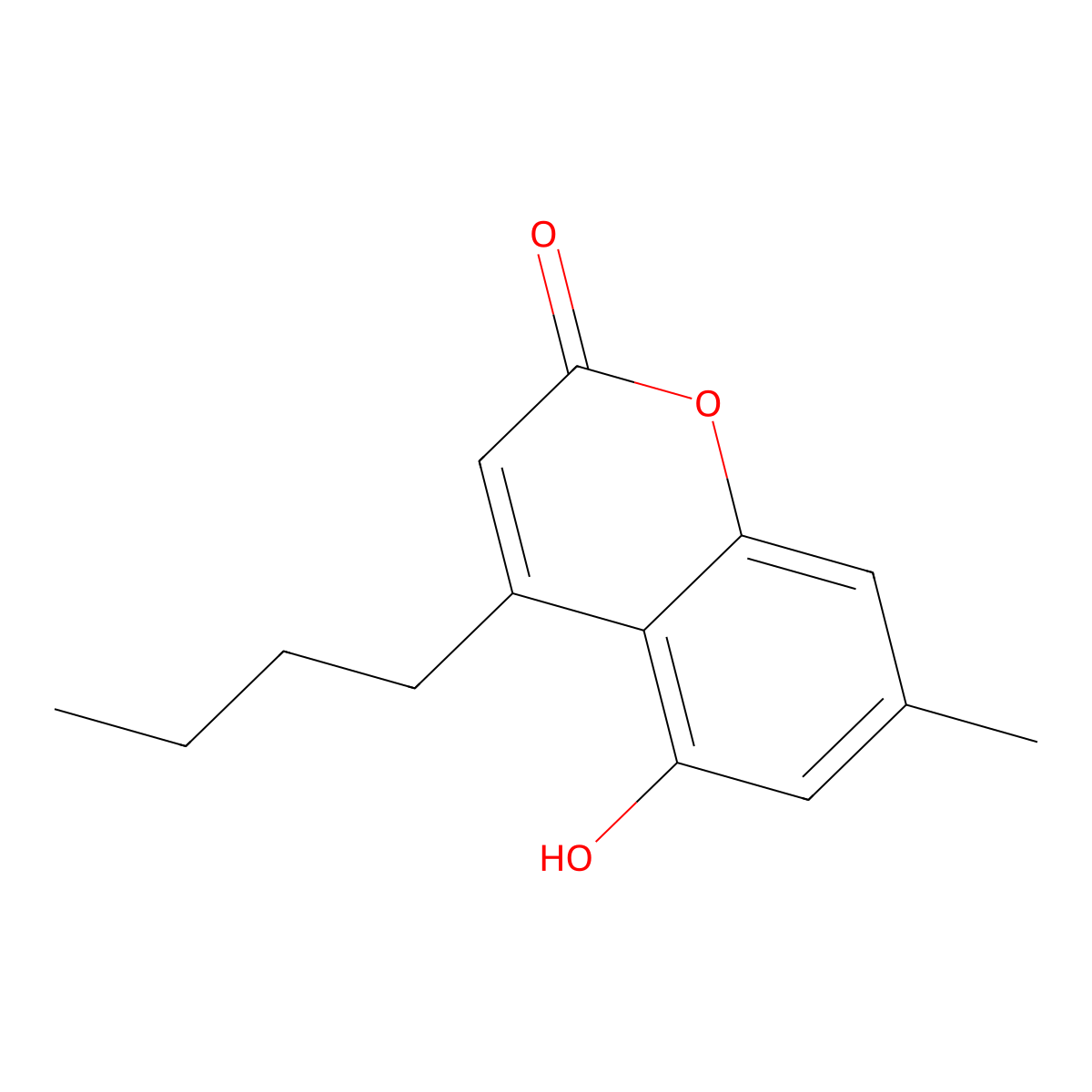 4-butyl-5-hydroxy-7-methyl-2H-chromen-2-one molecular structure, CAS 690680-03-6