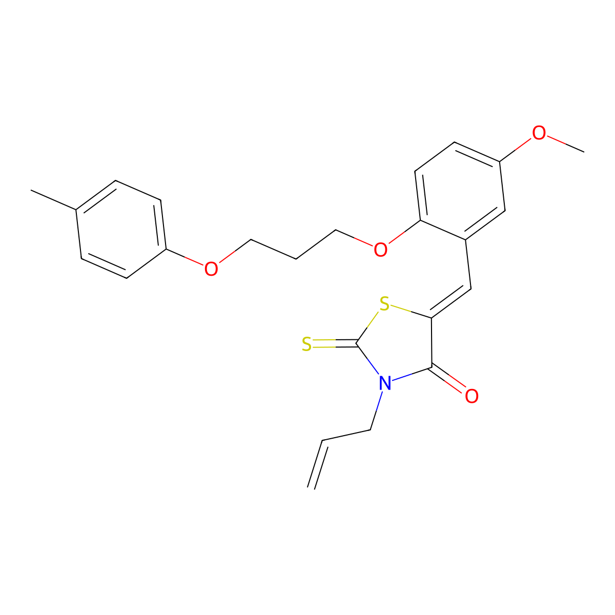 5-[[5-Methoxy-2-[3-(4-methylphenoxy)propoxy]phenyl]methylene]-3-(2-propen-1-yl)-2-thioxo-4-thiazolidinone molecular structure, CAS 690680-04-7