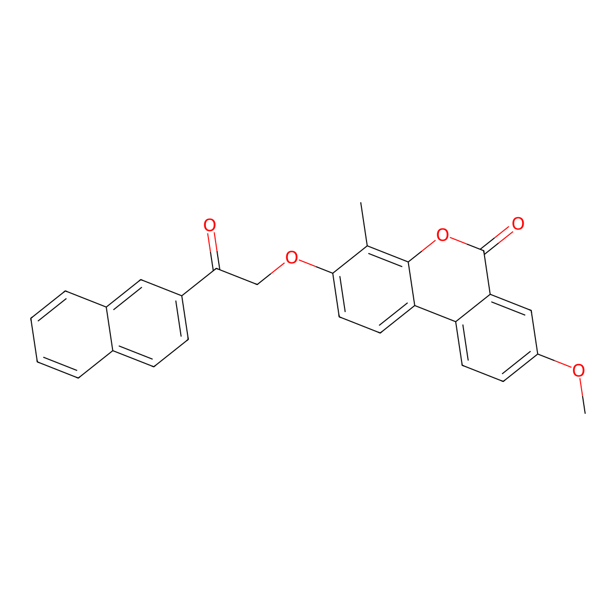 8-methoxy-4-methyl-3-[2-(2-naphthyl)-2-oxoethoxy]-6H-benzo[c]chromen-6-one molecular structure, CAS 690680-20-7