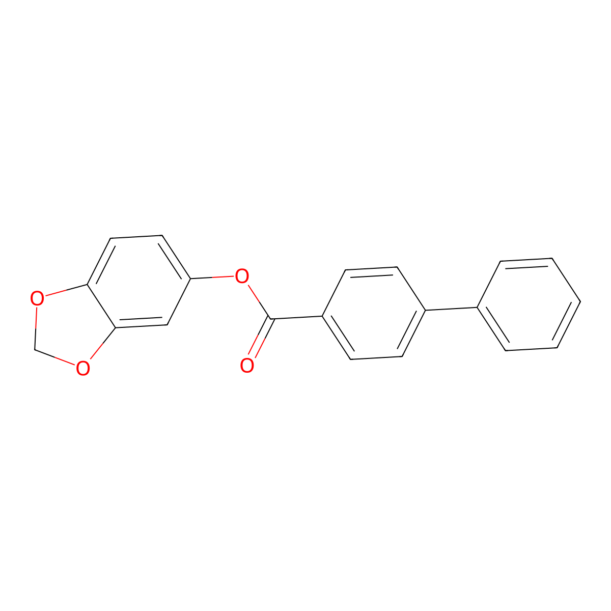 1,3-Benzodioxol-5-yl [1,1'-biphenyl]-4-carboxylate molecular structure, CAS 690680-35-4