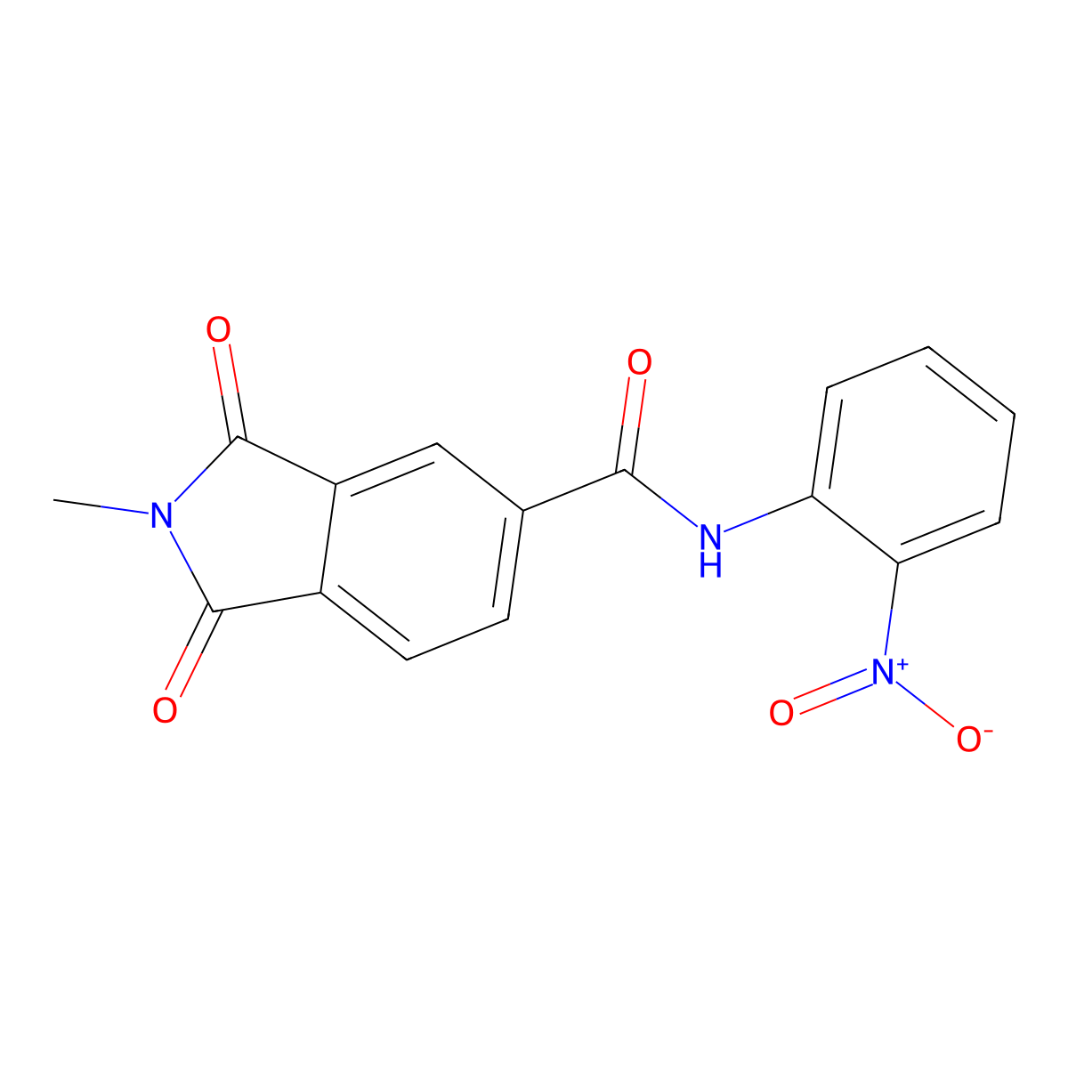 2-methyl-N-(2-nitrophenyl)-1,3-dioxoisoindole-5-carboxamide molecular structure, CAS 690681-02-8