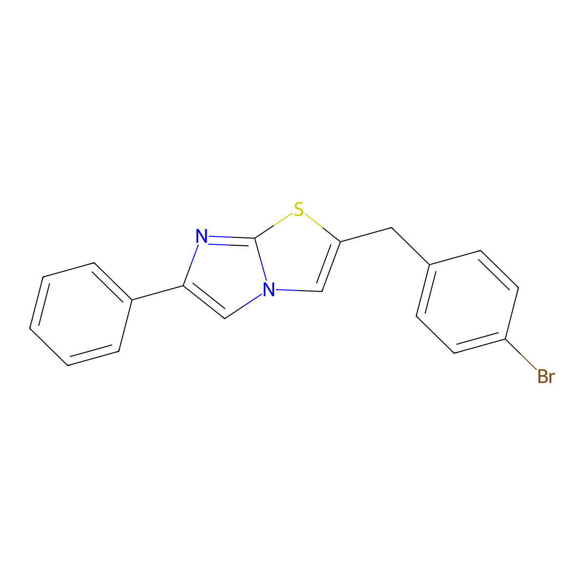 2-[(4-Bromophenyl)methyl]-6-phenylimidazo[2,1-b][1,3]thiazole molecular structure, CAS 690681-06-2