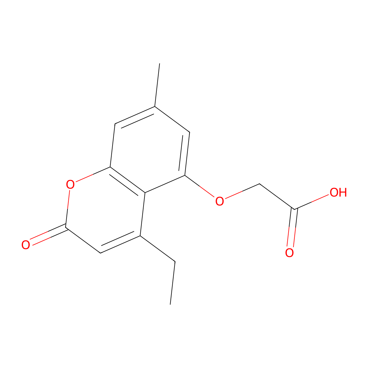 2-((4-Ethyl-7-methyl-2-oxo-2H-chromen-5-yl)oxy)acetic acid molecular structure, CAS 690681-33-5