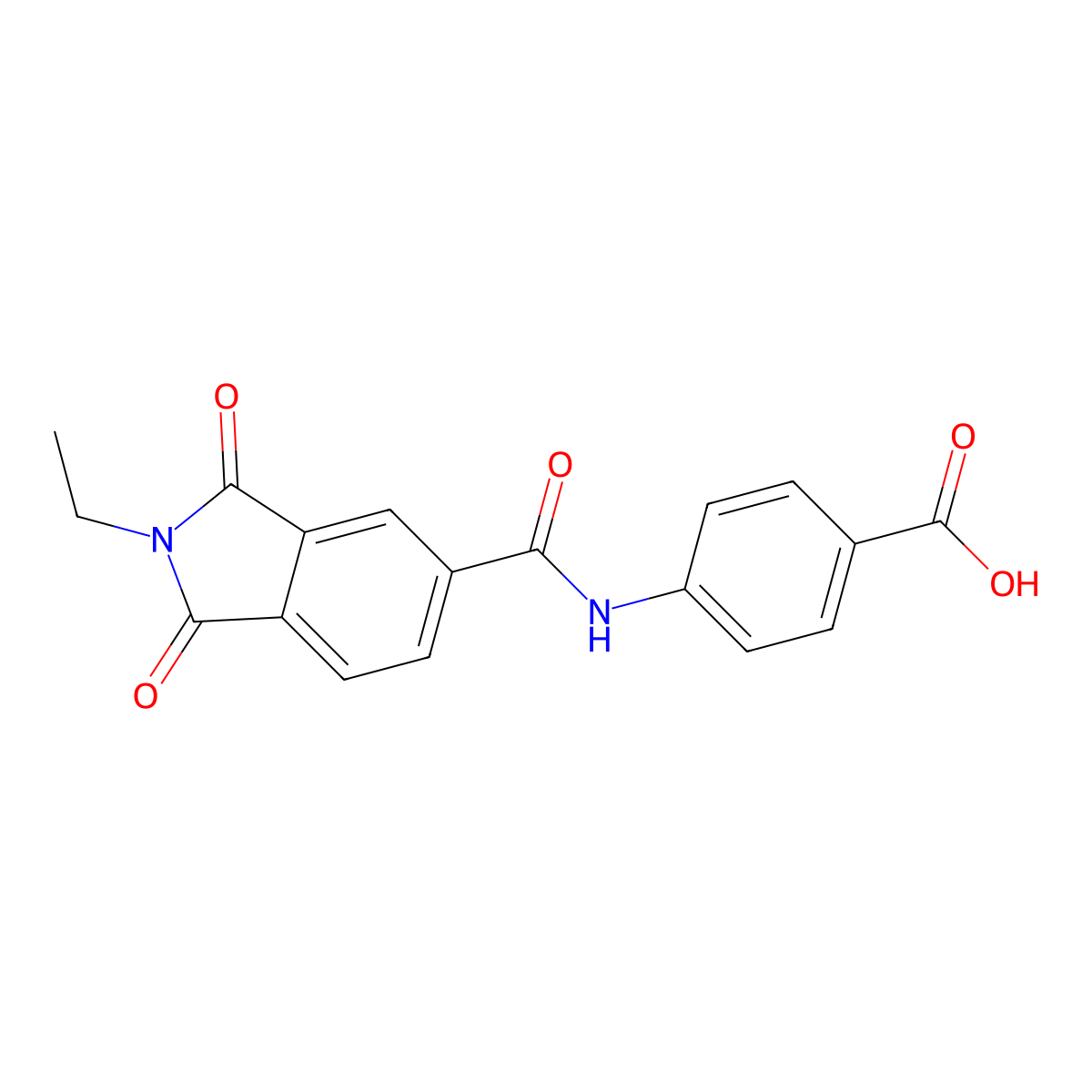 4-{[(2-ethyl-1,3-dioxo-2,3-dihydro-1H-isoindol-5-yl)carbonyl]amino}benzoic acid molecular structure, CAS 690681-73-3