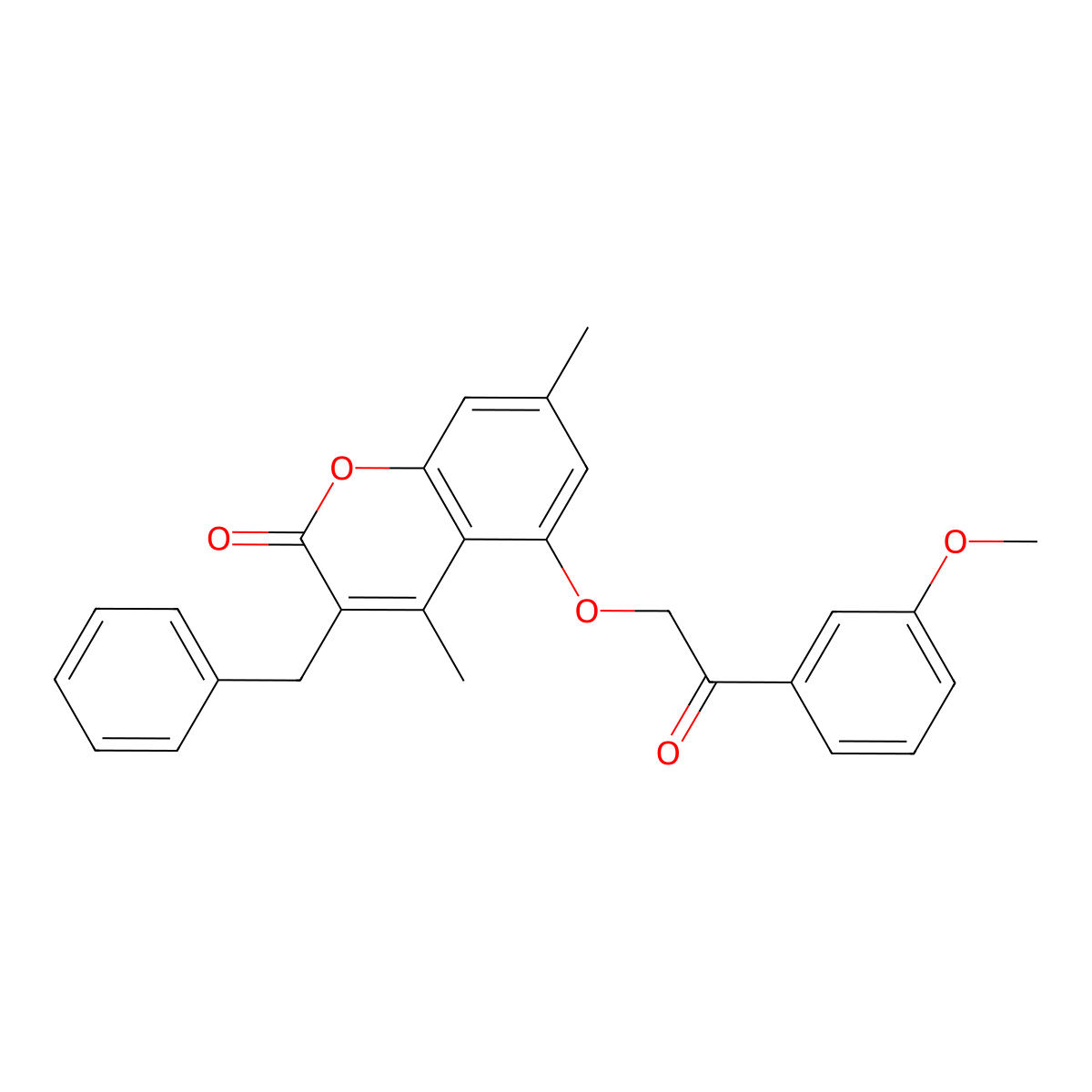 3-benzyl-5-[2-(3-methoxyphenyl)-2-oxoethoxy]-4,7-dimethyl-2H-chromen-2-one molecular structure, CAS 690681-94-8