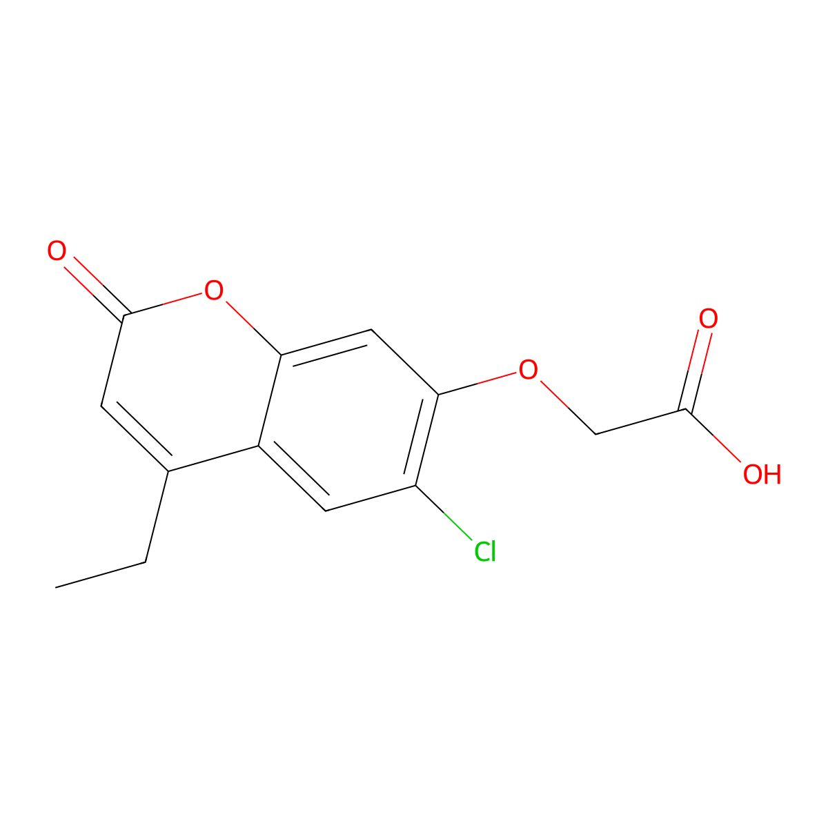 [(6-chloro-4-ethyl-2-oxo-2H-chromen-7-yl)oxy]acetic acid molecular structure, CAS 690682-01-0