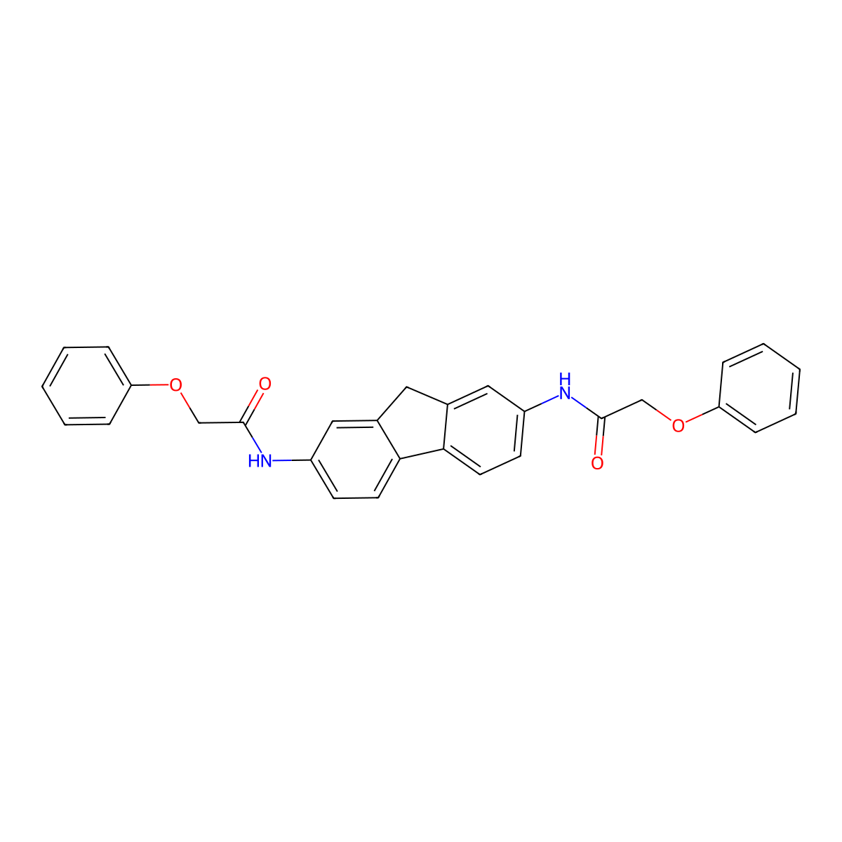 2-phenoxy-N-[7-[(2-phenoxyacetyl)amino]-9H-fluoren-2-yl]acetamide molecular structure, CAS 690682-42-9