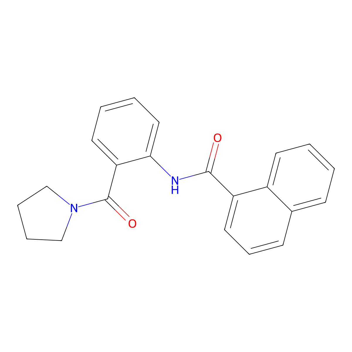 N-[2-(1-pyrrolidinylcarbonyl)phenyl]-1-naphthamide molecular structure, CAS 690683-65-9