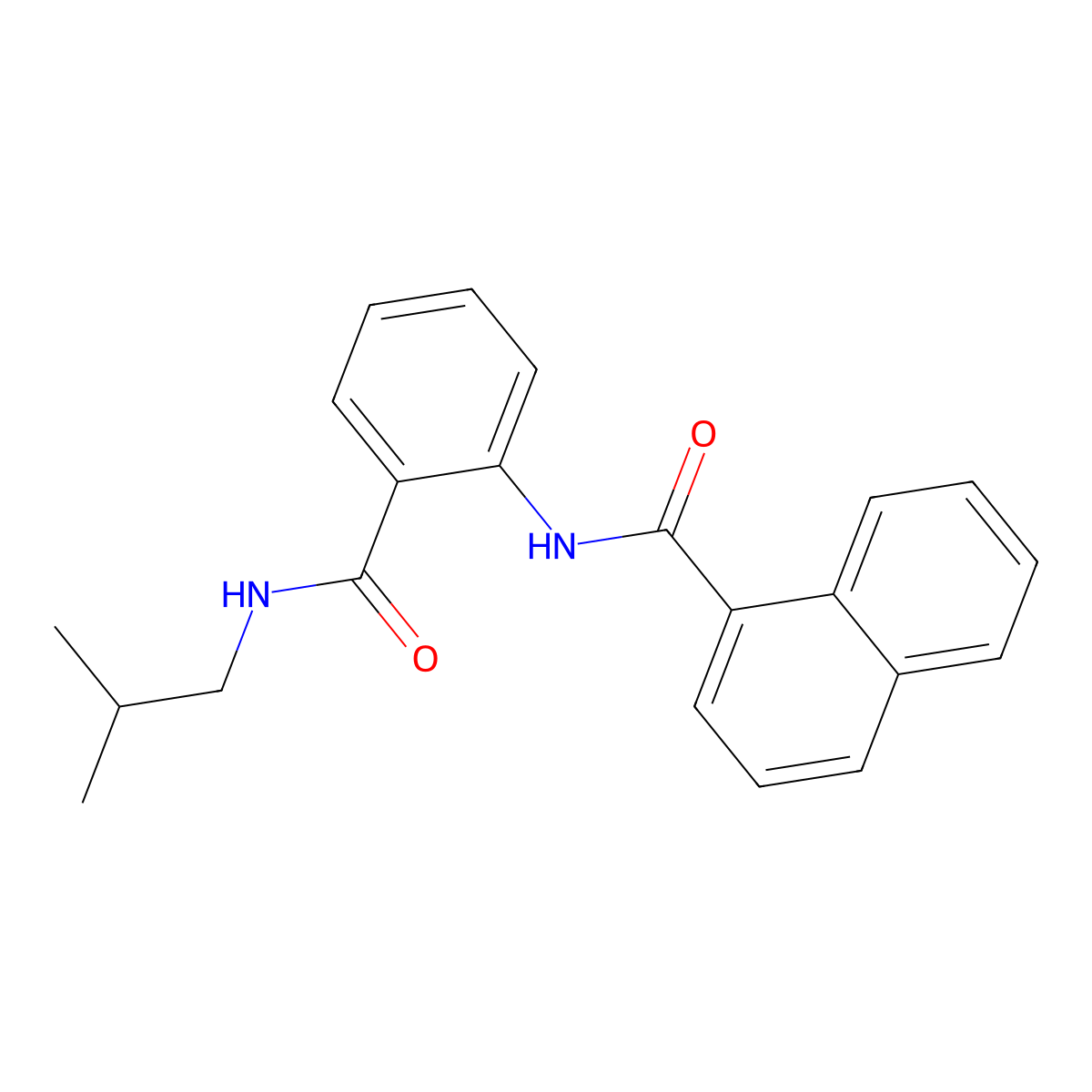 N-[2-(2-methylpropylcarbamoyl)phenyl]naphthalene-1-carboxamide molecular structure, CAS 690683-73-9