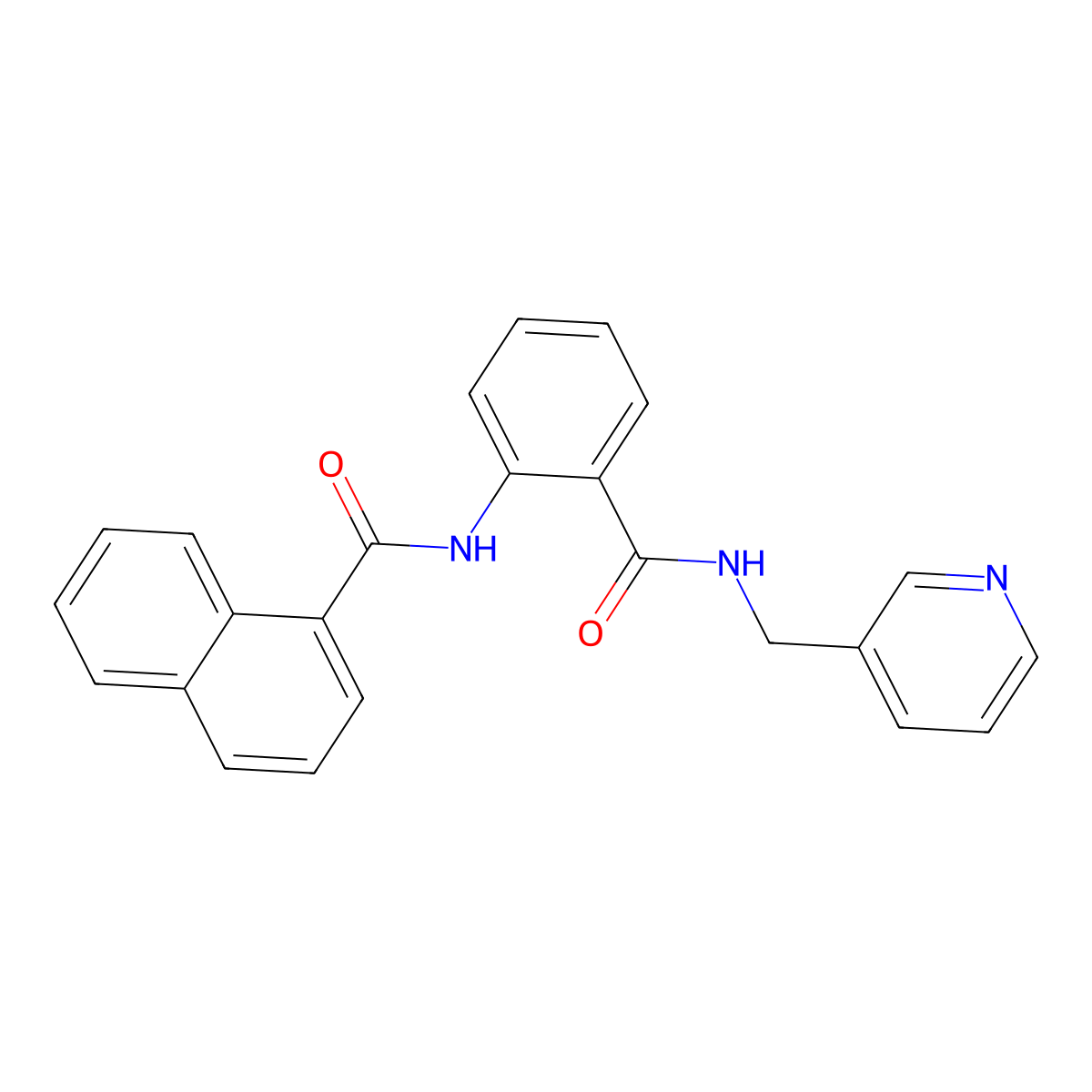 N-(2-{[(3-pyridinylmethyl)amino]carbonyl}phenyl)-1-naphthamide molecular structure, CAS 690683-85-3