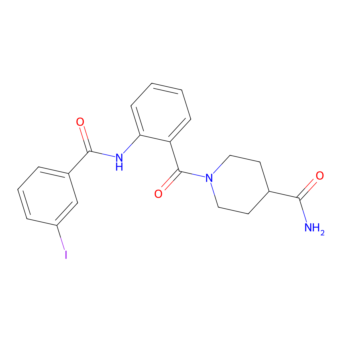 1-[2-[(3-Iodobenzoyl)amino]benzoyl]piperidine-4-carboxamide molecular structure, CAS 690683-95-5