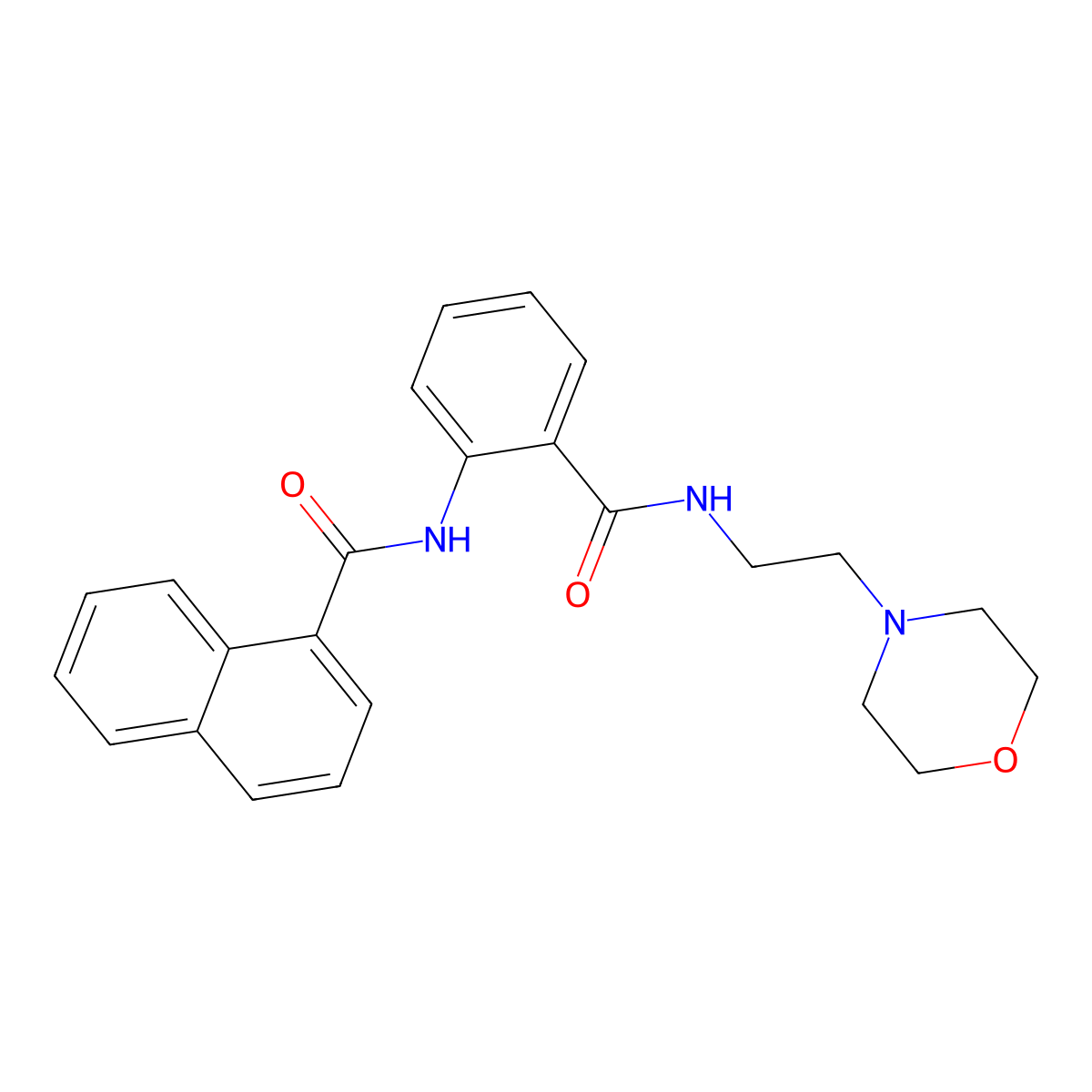 N-[2-(2-morpholin-4-ylethylcarbamoyl)phenyl]naphthalene-1-carboxamide molecular structure, CAS 690684-74-3
