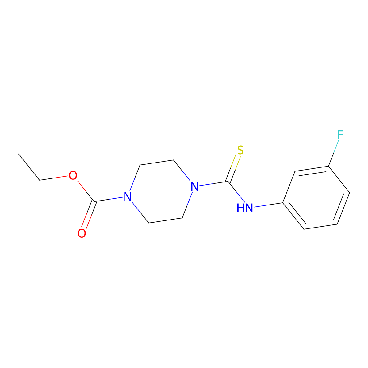 Ethyl 4-[(3-fluorophenyl)carbamothioyl]piperazine-1-carboxylate molecular structure, CAS 690684-87-8