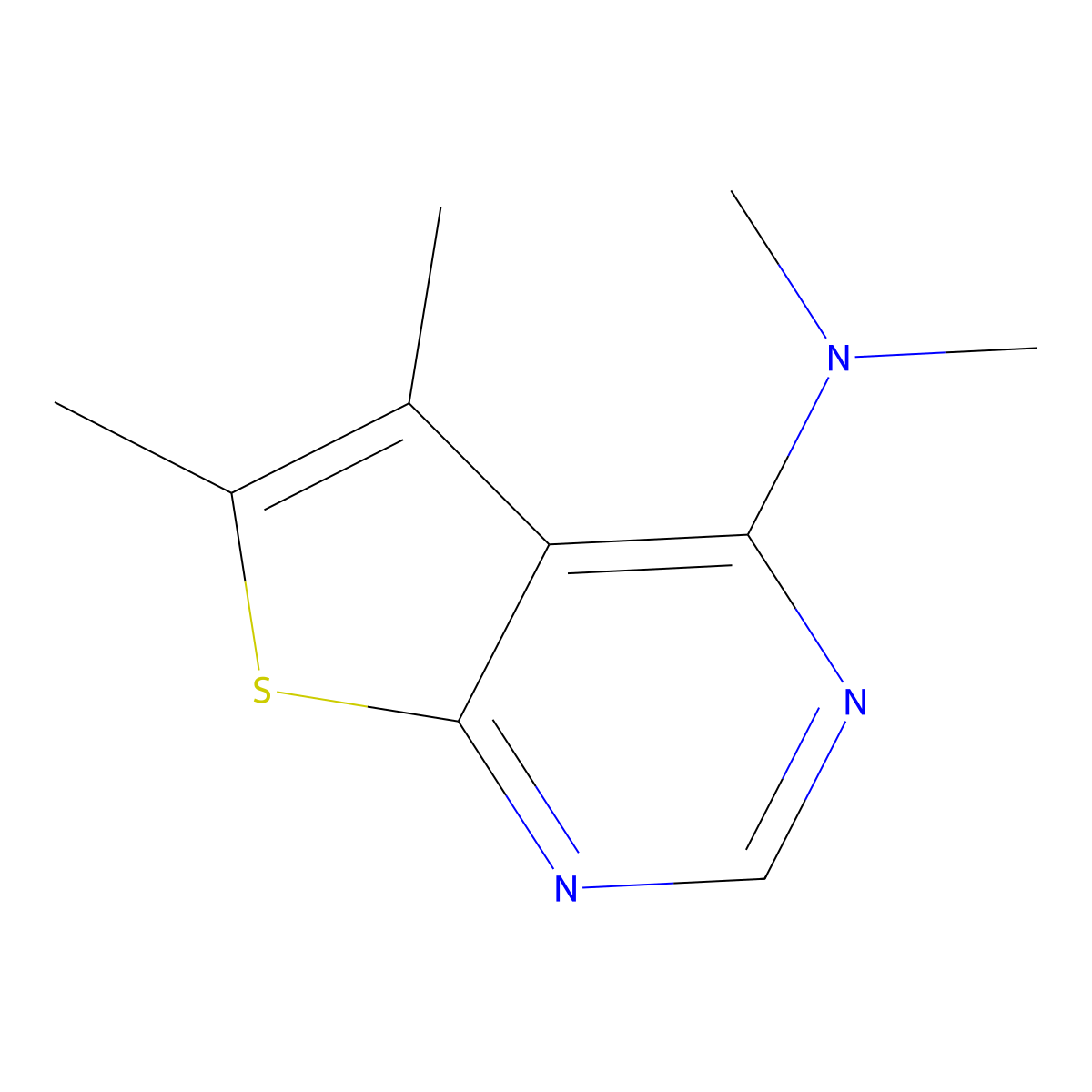 N,N,5,6-tetramethylthieno[2,3-d]pyrimidin-4-amine molecular structure, CAS 690684-98-1