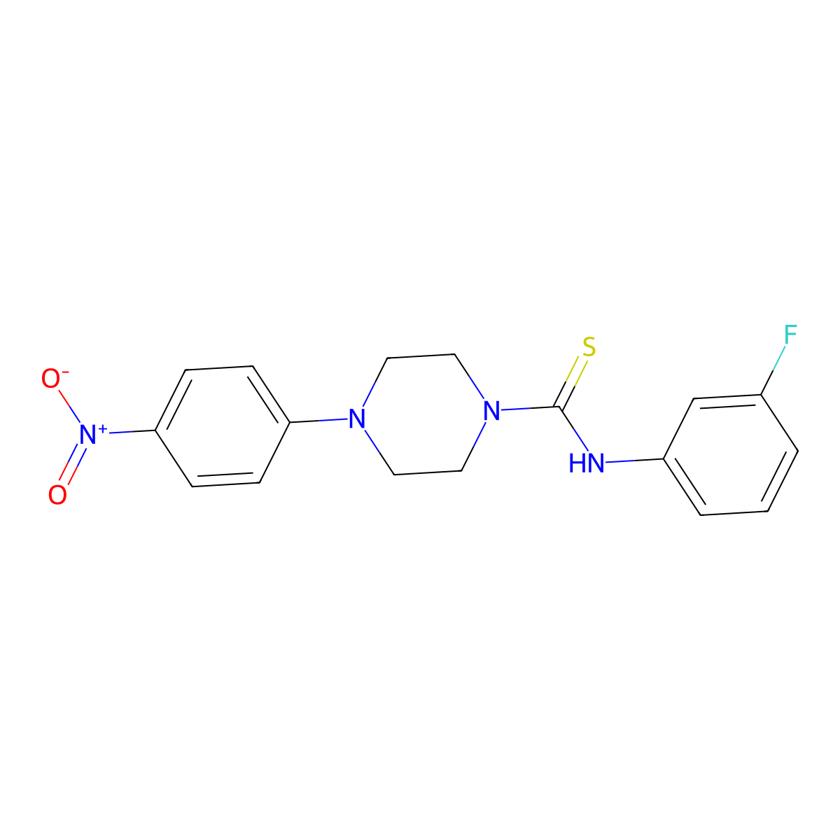 N-(3-fluorophenyl)-4-(4-nitrophenyl)piperazine-1-carbothioamide molecular structure, CAS 690686-01-2