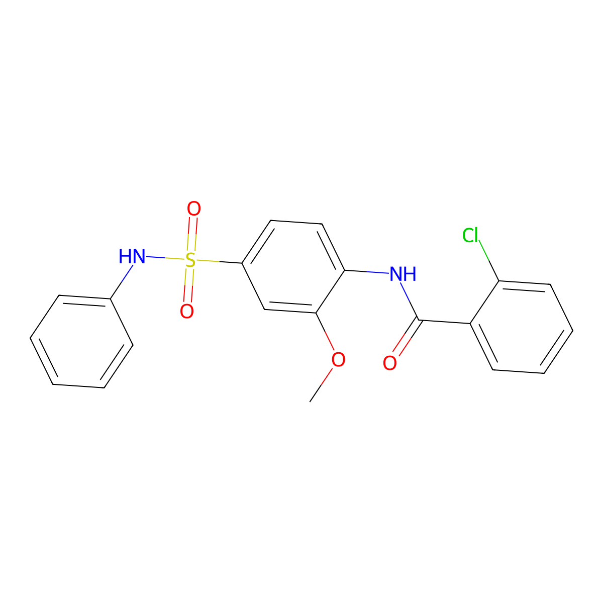 2-chloro-N-[2-methoxy-4-(phenylsulfamoyl)phenyl]benzamide molecular structure, CAS 690686-20-5