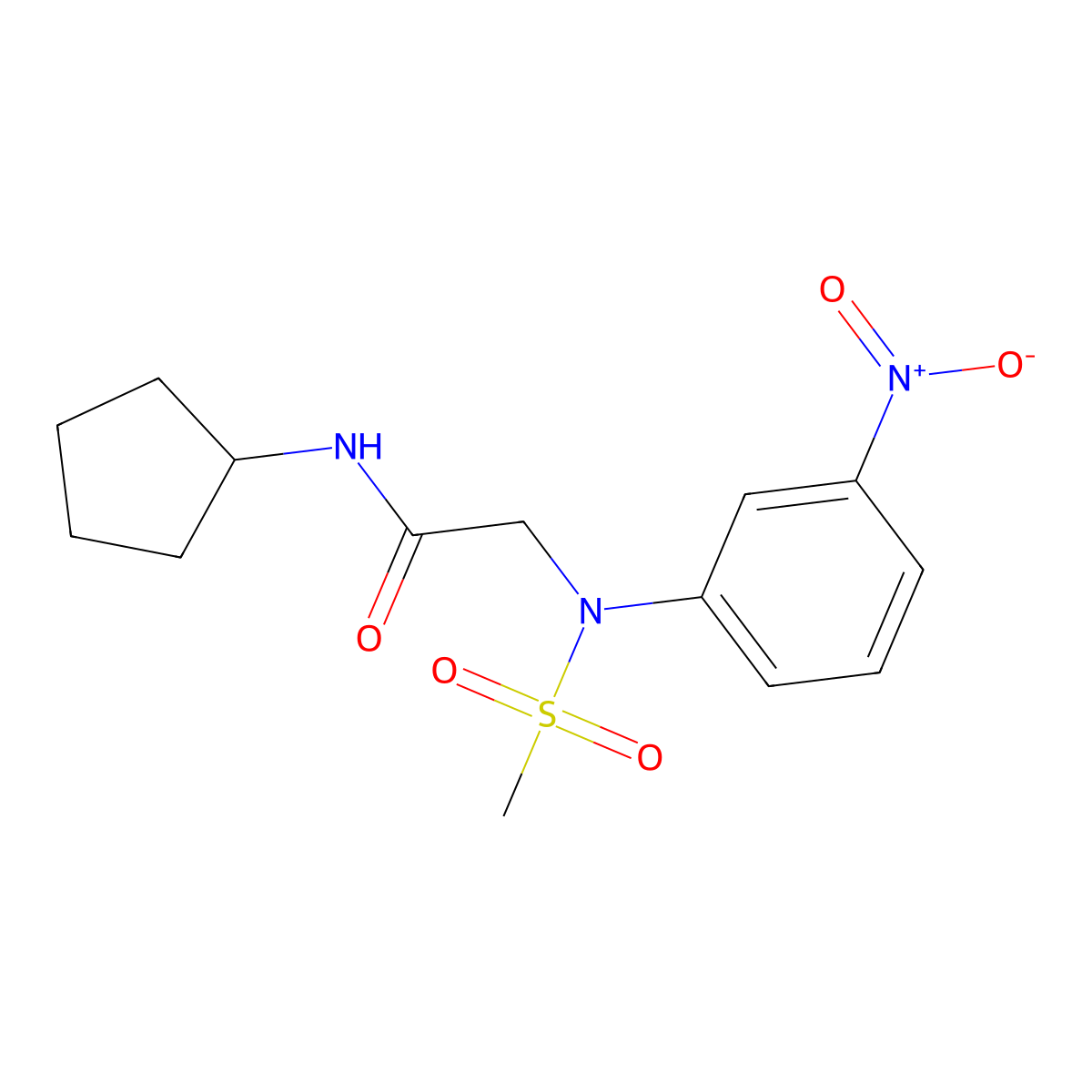 N-cyclopentyl-2-(N-methylsulfonyl-3-nitroanilino)acetamide molecular structure, CAS 690686-54-5