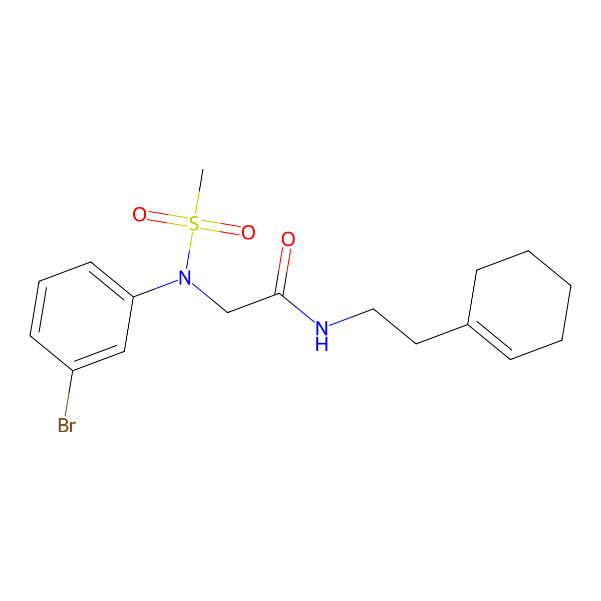 2-(3-bromo-N-methylsulfonylanilino)-N-[2-(cyclohexen-1-yl)ethyl]acetamide molecular structure, CAS 690686-90-9