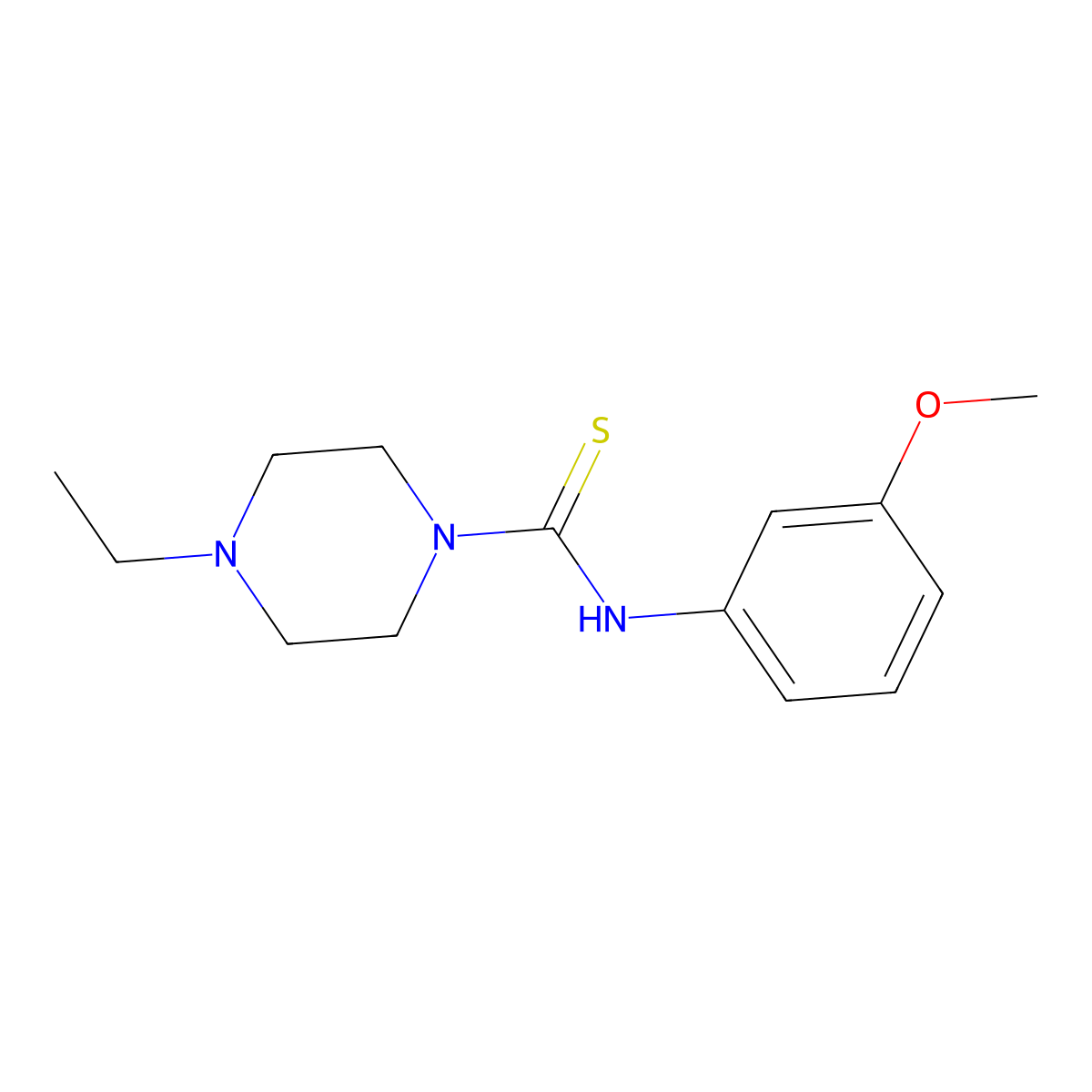 4-ethyl-N-(3-methoxyphenyl)piperazine-1-carbothioamide molecular structure, CAS 690687-16-2