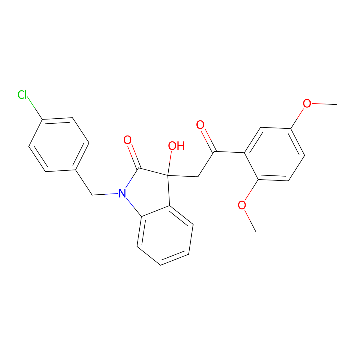 1-(4-chlorobenzyl)-3-[2-(2,5-dimethoxyphenyl)-2-oxoethyl]-3-hydroxy-1,3-dihydro-2H-indol-2-one molecular structure, CAS 690687-17-3