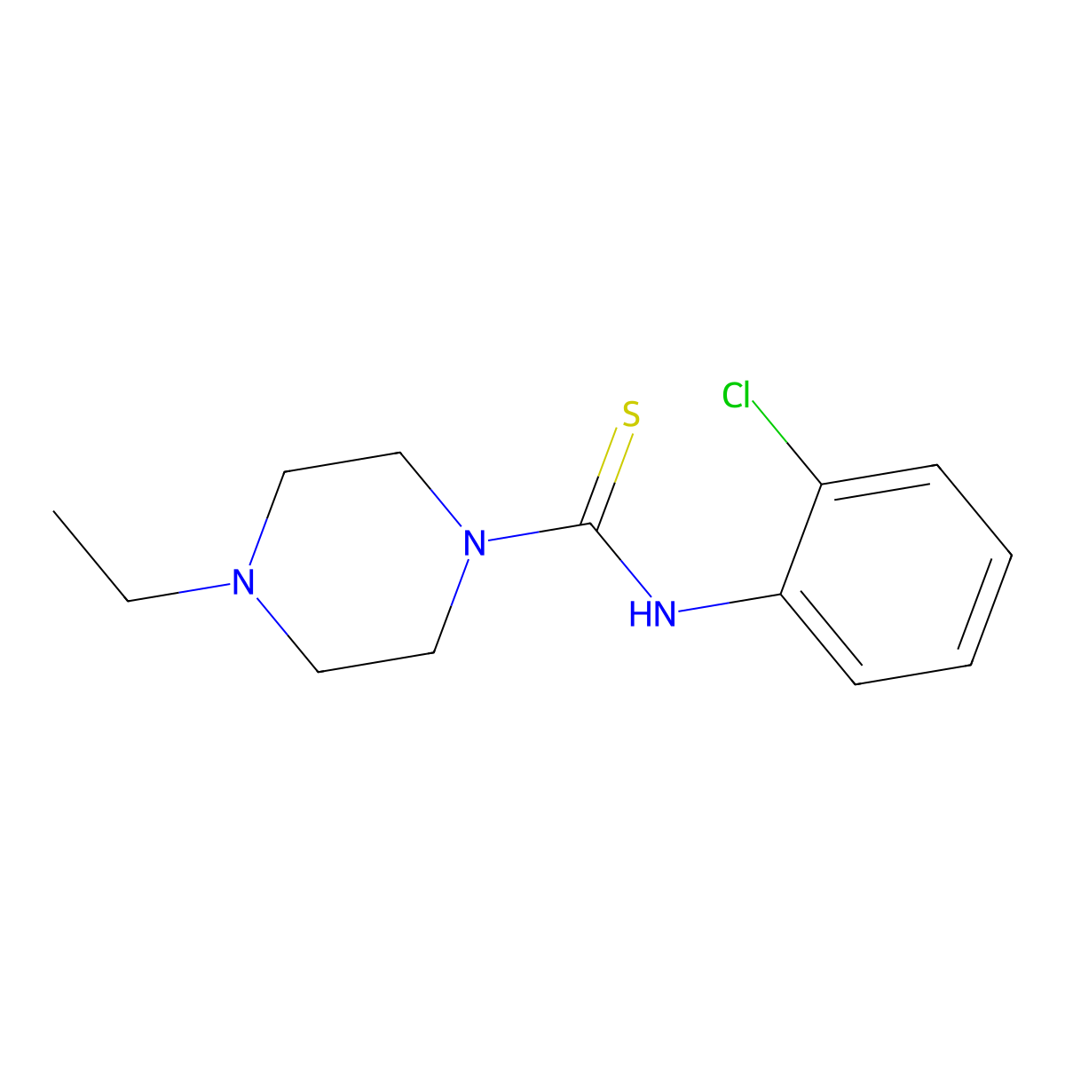 N-(2-chlorophenyl)-4-ethylpiperazine-1-carbothioamide molecular structure, CAS 690687-41-3