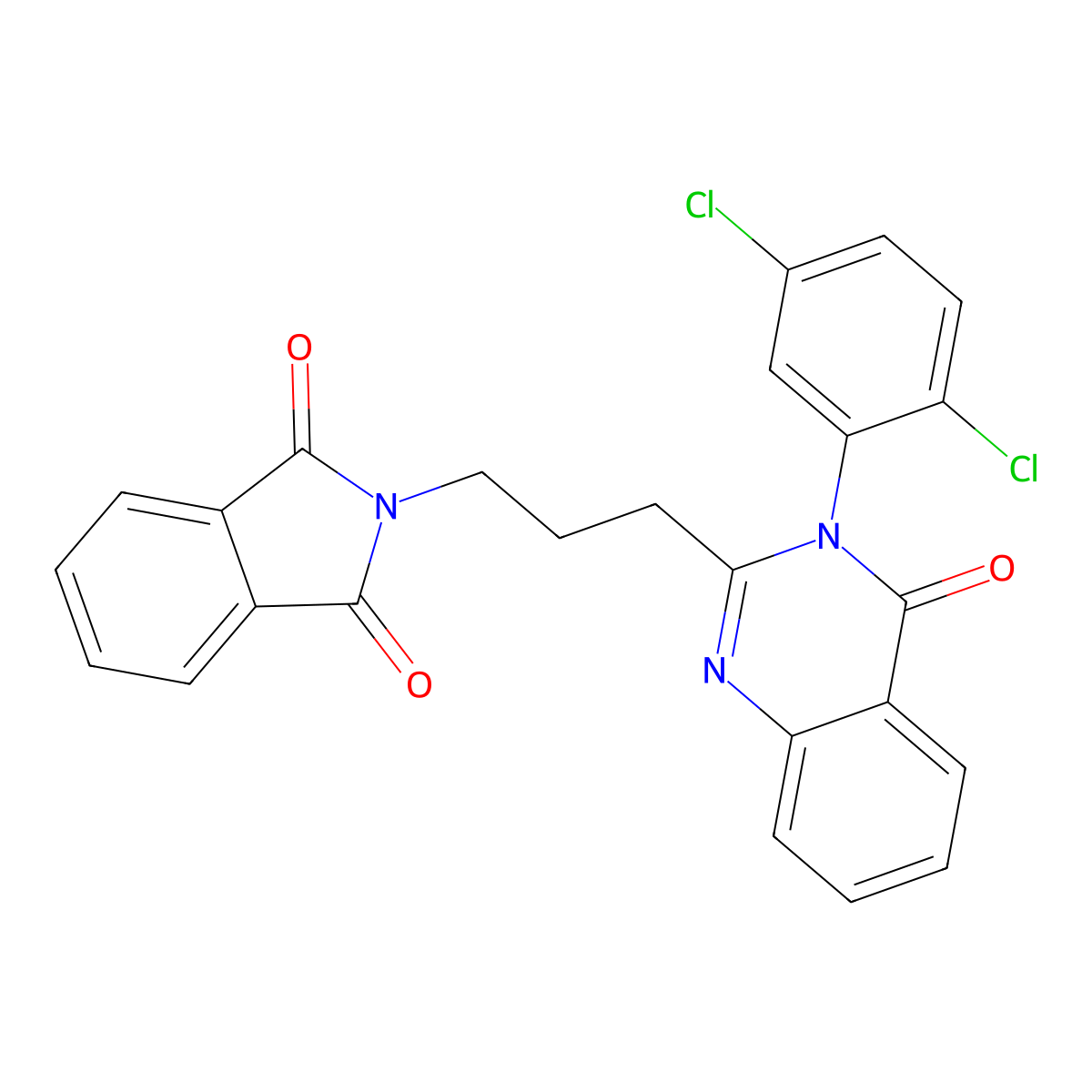 2-[3-[3-(2,5-Dichlorophenyl)-4-oxoquinazolin-2-yl]propyl]isoindole-1,3-dione molecular structure, CAS 690687-74-2