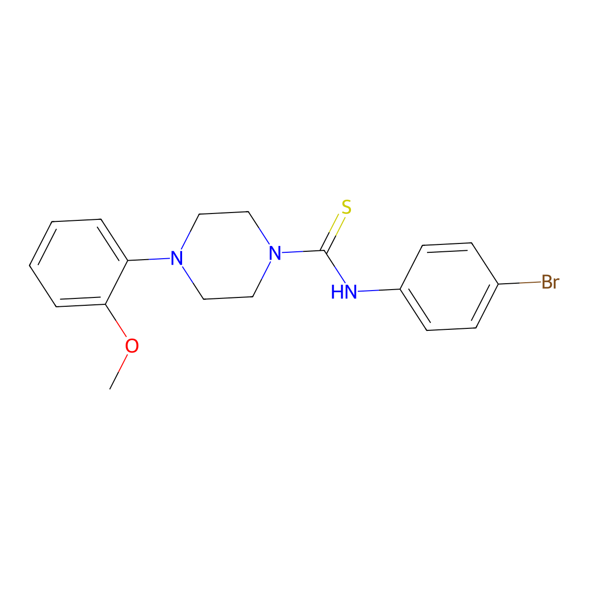 N-(4-bromophenyl)-4-(2-methoxyphenyl)piperazine-1-carbothioamide molecular structure, CAS 690687-76-4