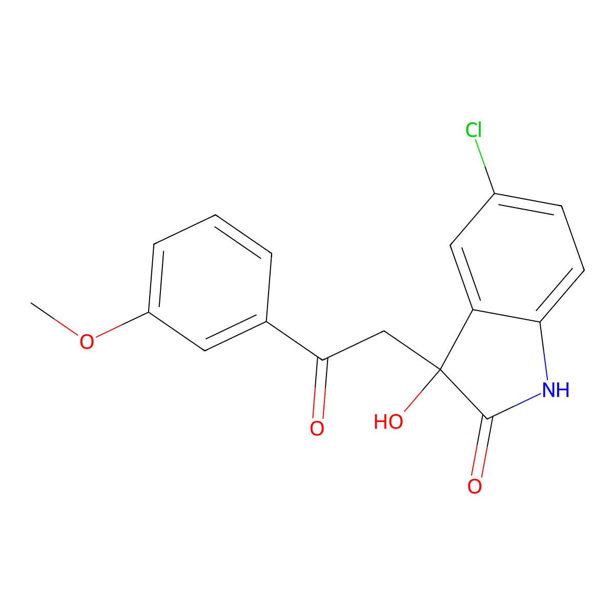 5-Chloro-3-hydroxy-3-(2-(3-methoxyphenyl)-2-oxoethyl)indolin-2-one molecular structure, CAS 690688-22-3