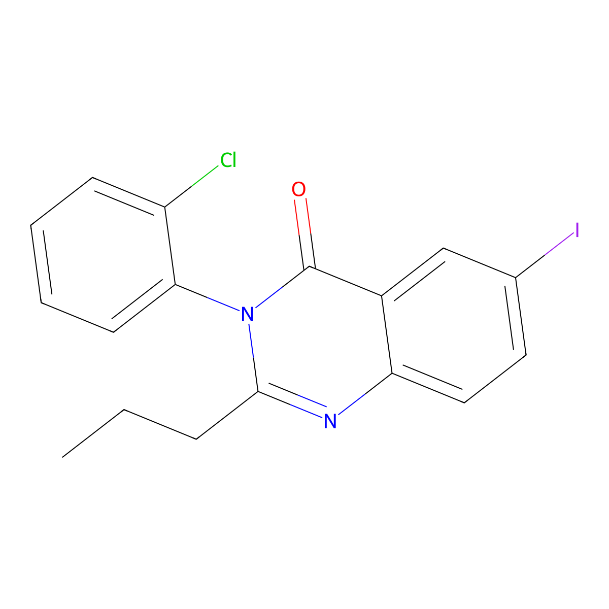 3-(2-Chlorophenyl)-6-iodo-2-propylquinazolin-4-one molecular structure, CAS 690688-27-8