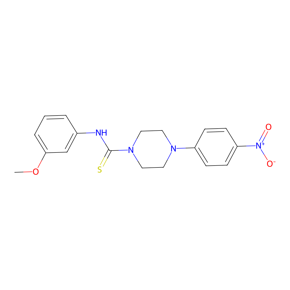 N-(3-methoxyphenyl)-4-(4-nitrophenyl)piperazine-1-carbothioamide molecular structure, CAS 690688-48-3