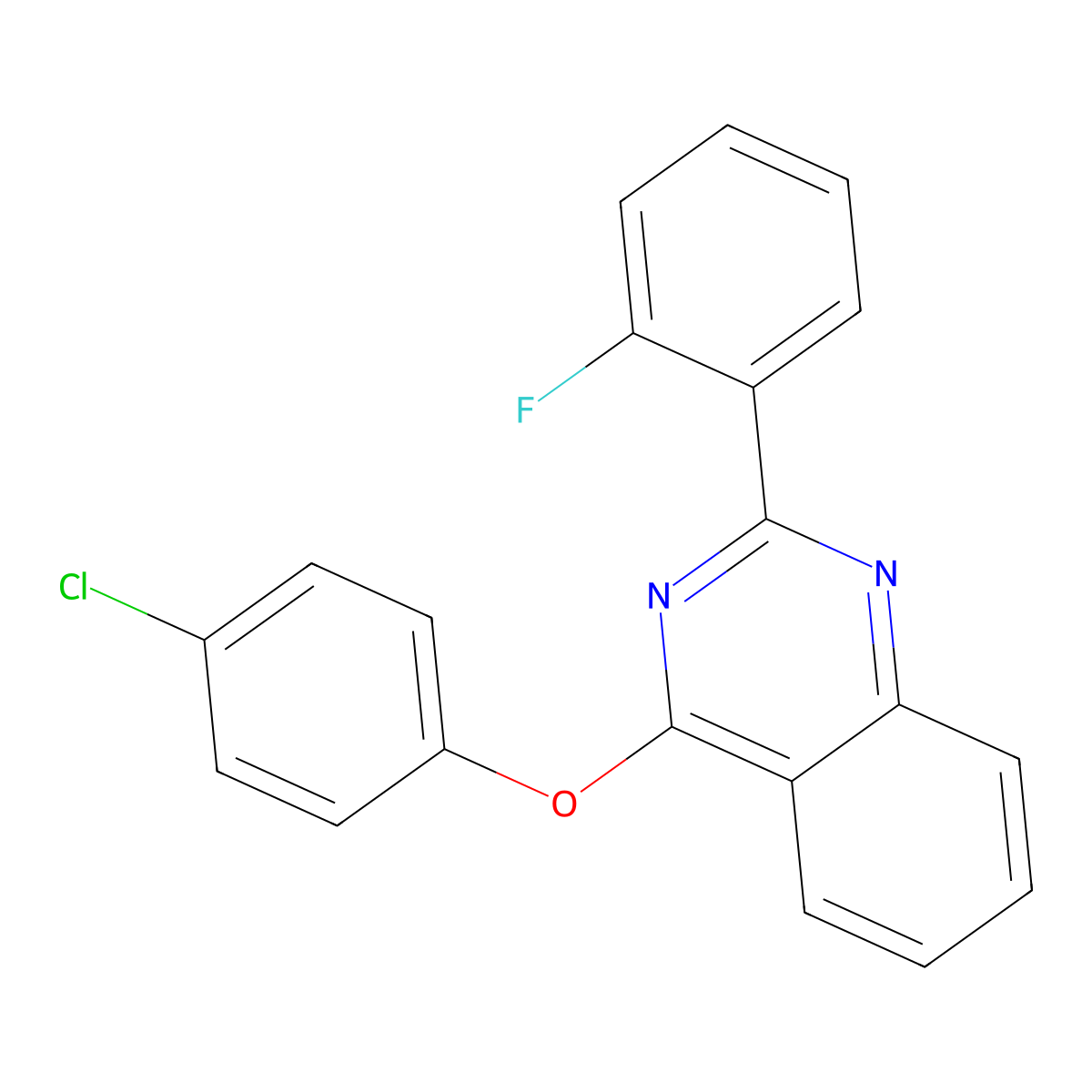4-(4-Chlorophenoxy)-2-(2-fluorophenyl)quinazoline molecular structure, CAS 690689-28-2
