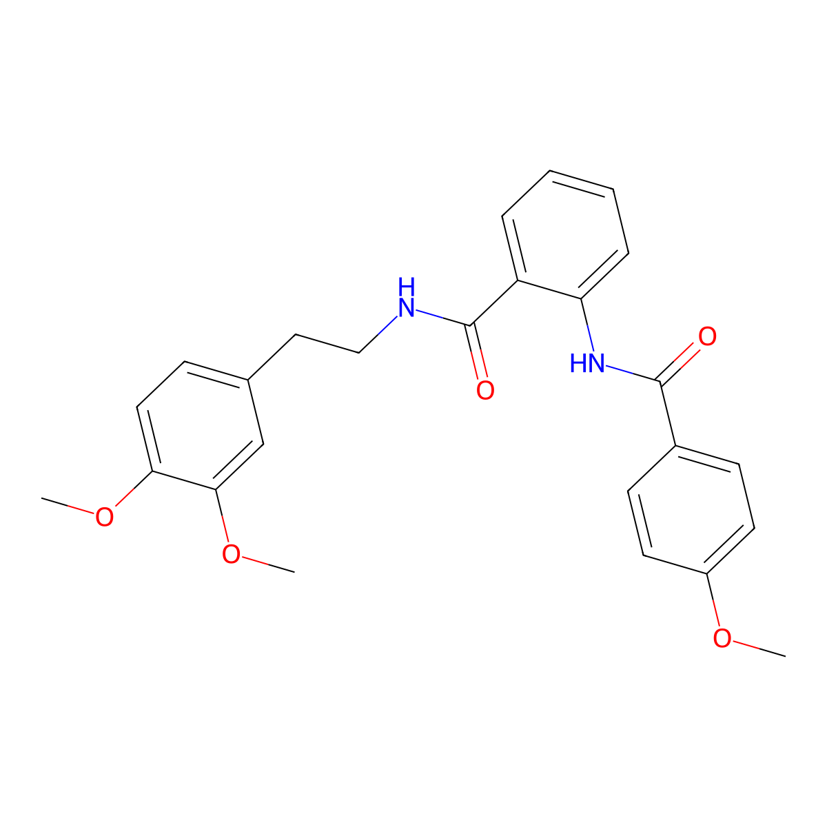N-[2-(3,4-dimethoxyphenyl)ethyl]-2-[(4-methoxybenzoyl)amino]benzamide molecular structure, CAS 690689-31-7