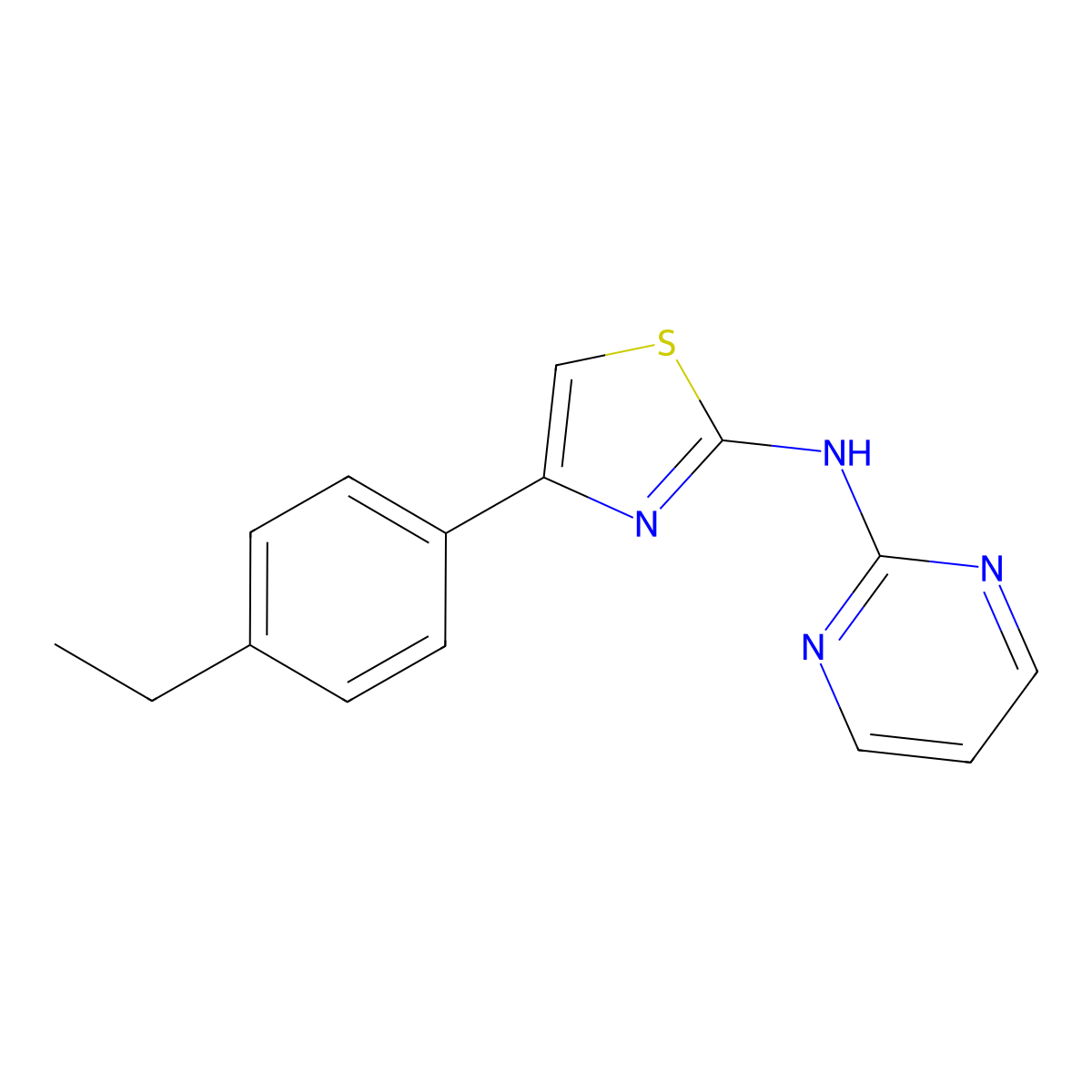 N-[4-(4-ethylphenyl)-1,3-thiazol-2-yl]pyrimidin-2-amine molecular structure, CAS 690689-33-9