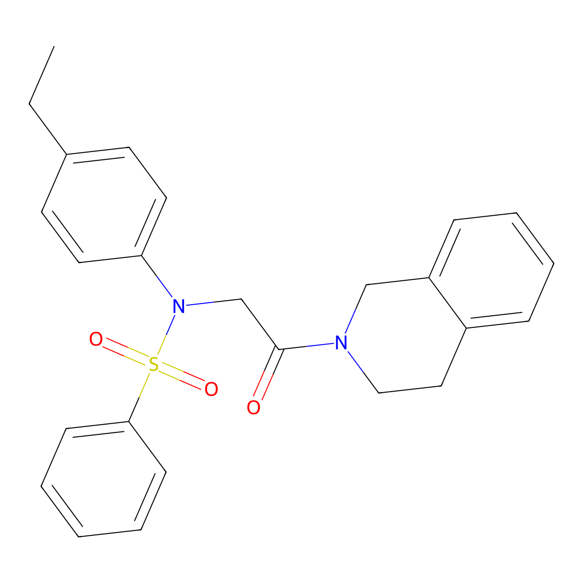 N-[2-(3,4-dihydro-1H-isoquinolin-2-yl)-2-oxoethyl]-N-(4-ethylphenyl)benzenesulfonamide molecular structure, CAS 690689-44-2
