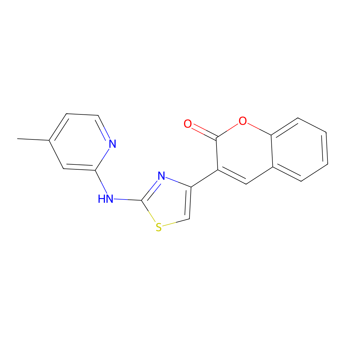 3-[2-[(4-Methylpyridin-2-yl)amino]-1,3-thiazol-4-yl]chromen-2-one molecular structure, CAS 690689-50-0
