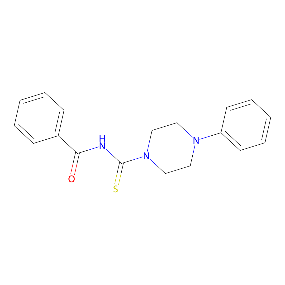 N-[(4-phenylpiperazin-1-yl)carbonothioyl]benzamide molecular structure, CAS 690689-56-6