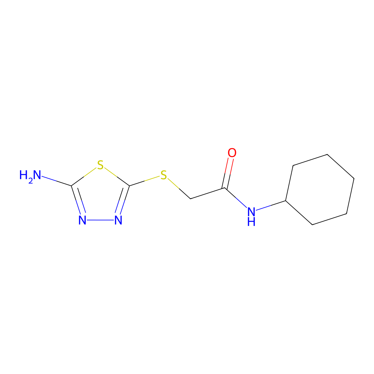 2-((5-Amino-1,3,4-thiadiazol-2-yl)thio)-N-cyclohexylacetamide molecular structure, CAS 690689-63-5