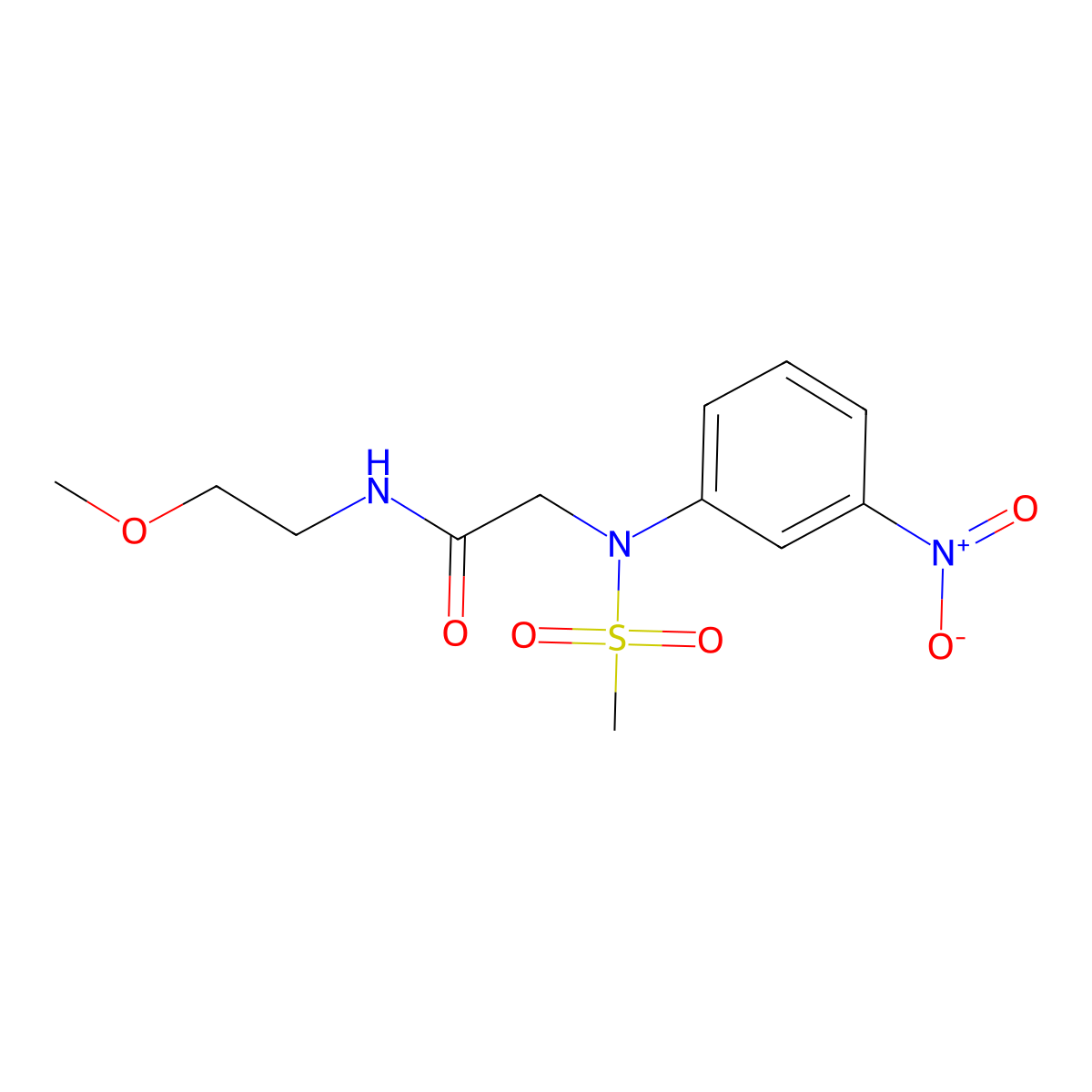 N-(2-methoxyethyl)-2-(N-methylsulfonyl-3-nitroanilino)acetamide molecular structure, CAS 690689-93-1