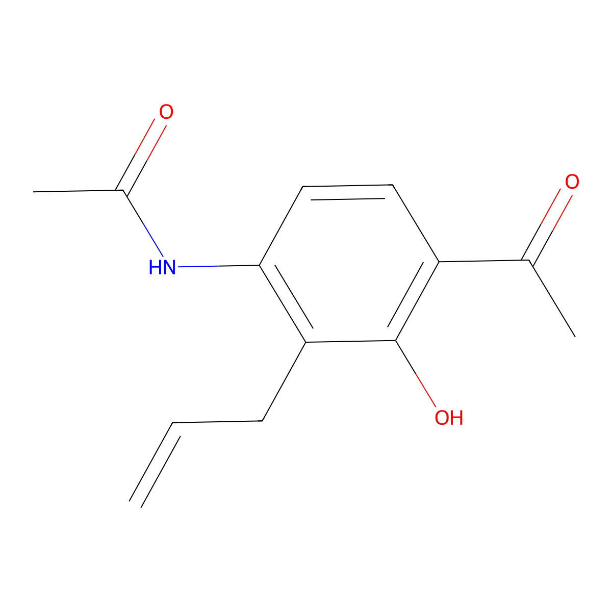 N1-(4-acetyl-2-allyl-3-hydroxyphenyl)acetamide molecular structure, CAS 69069-03-0