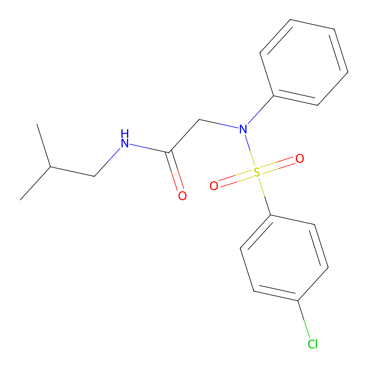 2-(N-(4-chlorophenyl)sulfonylanilino)-N-(2-methylpropyl)acetamide molecular structure, CAS 690690-13-2